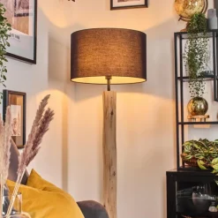 Lampes En Tissu-hofstein Flemming Lampadaire Écru, Noir, 1 lumière