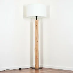 Lampes En Tissu-hofstein Flemming Lampadaire Écru, Noir, 1 lumière