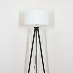 Lampes En Tissu-hofstein Flemming Lampadaire Noir, 1 lumière