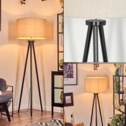 Lampes En Tissu-hofstein Flemming Lampadaire Noir, 1 lumière