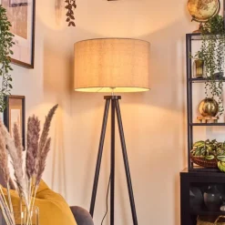 Lampes En Tissu-hofstein Flemming Lampadaire Noir, 1 lumière