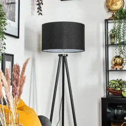 Lampes En Tissu-hofstein Flemming Lampadaire Noir, 1 lumière