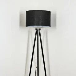 Lampes En Tissu-hofstein Flemming Lampadaire Noir, 1 lumière