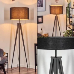 Lampes En Tissu-hofstein Flemming Lampadaire Noir, 1 lumière