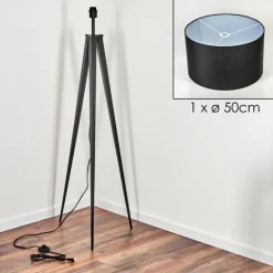 Lampes En Tissu-hofstein Flemming Lampadaire Noir, 1 lumière