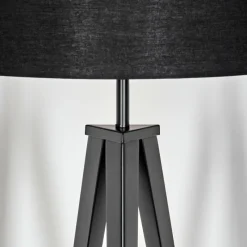 Lampes En Tissu-hofstein Flemming Lampadaire Noir, 1 lumière