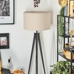 Lampes En Tissu-hofstein Flemming Lampadaire Noir, 1 lumière