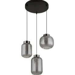 Suspension Verre Fumé-Luminaires Globo Lighting Fluoro Suspension LED Noir, 1 lumière