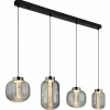 Suspension Verre Fumé-Luminaires Globo Lighting Fluoro Suspension LED Noir, 1 lumière