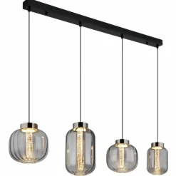 Suspension Verre Fumé-Luminaires Globo Lighting Fluoro Suspension LED Noir, 1 lumière
