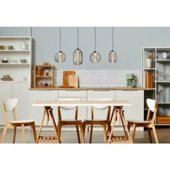 Suspension Verre Fumé-Luminaires Globo Lighting Fluoro Suspension LED Noir, 1 lumière