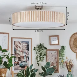 hofstein Foggia Plafonnier Nickel mat, 3 lumières