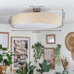 hofstein Foggia Plafonnier Nickel mat, 3 lumières