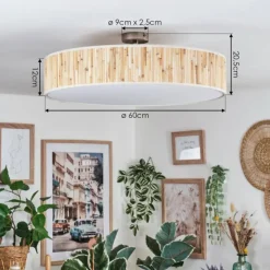 Lampes En Tissu-hofstein Foggia Plafonnier Nickel mat, 3 lumières