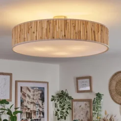 Lampes En Tissu-hofstein Foggia Plafonnier Nickel mat, 3 lumières