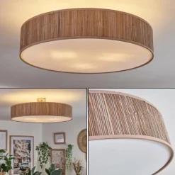 Lampes En Tissu-hofstein Foggia Plafonnier Nickel mat, 3 lumières