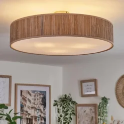 Lampes En Tissu-hofstein Foggia Plafonnier Nickel mat, 3 lumières