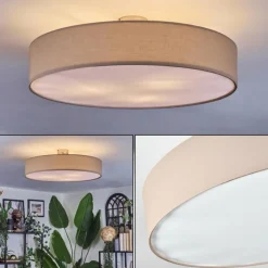 Lampes En Tissu-hofstein Foggia Plafonnier Nickel mat, 3 lumières