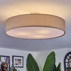 Lampes En Tissu-hofstein Foggia Plafonnier Nickel mat, 3 lumières