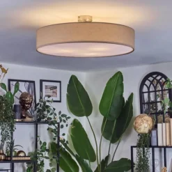 Lampes En Tissu-hofstein Foggia Plafonnier Nickel mat, 3 lumières