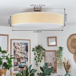 Lampes En Tissu-hofstein Foggia Plafonnier Nickel mat, 3 lumières