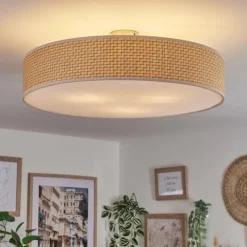 Lampes En Tissu-hofstein Foggia Plafonnier Nickel mat, 3 lumières