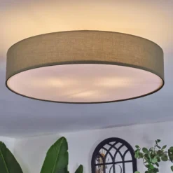 Lampes En Tissu-hofstein Foggia Plafonnier Nickel mat, 3 lumières