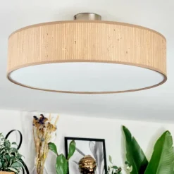 Lampes En Tissu-hofstein Foggia Plafonnier Nickel mat, 3 lumières