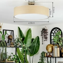 Lampes En Tissu-hofstein Foggia Plafonnier Nickel mat, 3 lumières