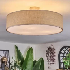 Lampes En Tissu-hofstein Foggia Plafonnier Nickel mat, 3 lumières