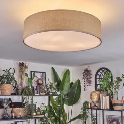 Lampes En Tissu-hofstein Foggia Plafonnier Nickel mat, 3 lumières