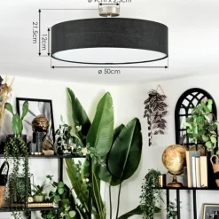 Lampes En Tissu-hofstein Foggia Plafonnier Nickel mat, 3 lumières