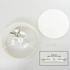 hofstein Foggia Plafonnier Nickel mat, 3 lumières