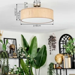 Lampes En Tissu-hofstein Foggia Plafonnier Nickel mat, 3 lumières