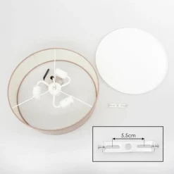 Lampes En Tissu-hofstein Foggia Plafonnier Nickel mat, 3 lumières