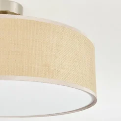 Lampes En Tissu-hofstein Foggia Plafonnier Nickel mat, 3 lumières