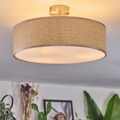 Lampes En Tissu-hofstein Foggia Plafonnier Nickel mat, 3 lumières