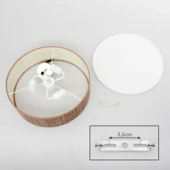 Lampes En Tissu-hofstein Foggia Plafonnier Nickel mat, 3 lumières
