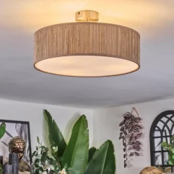 Lampes En Tissu-hofstein Foggia Plafonnier Nickel mat, 3 lumières