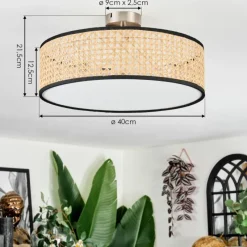 Lampes En Tissu-hofstein Foggia Plafonnier Nickel mat, 3 lumières
