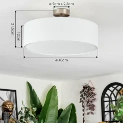 Lampes En Tissu-hofstein Foggia Plafonnier Nickel mat, 3 lumières