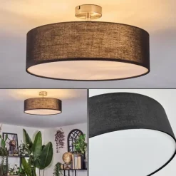 Lampes En Tissu-hofstein Foggia Plafonnier Nickel mat, 3 lumières