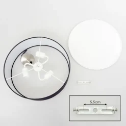 Lampes En Tissu-hofstein Foggia Plafonnier Nickel mat, 3 lumières