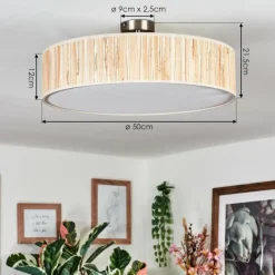 Lampes En Tissu-hofstein Foggia Plafonnier Nickel mat, 3 lumières