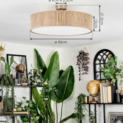 Lampes En Tissu-hofstein Foggia Plafonnier Nickel mat, 3 lumières