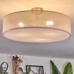 Lampes En Tissu-hofstein Foggia Plafonnier Nickel mat, 3 lumières