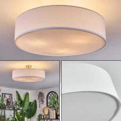 Lampes En Tissu-hofstein Foggia Plafonnier Nickel mat, 3 lumières