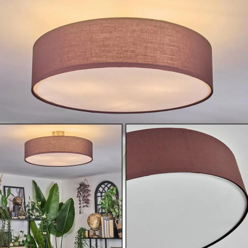 Lampes En Tissu-hofstein Foggia Plafonnier Nickel mat, 3 lumières