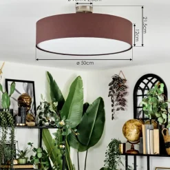 Lampes En Tissu-hofstein Foggia Plafonnier Nickel mat, 3 lumières