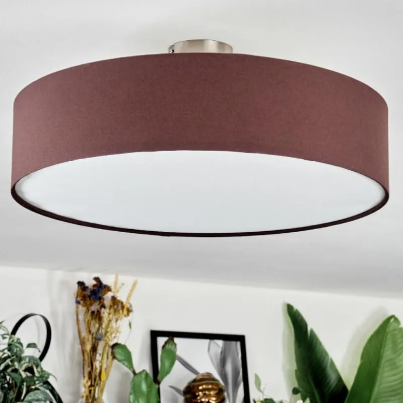 Lampes En Tissu-hofstein Foggia Plafonnier Nickel mat, 3 lumières